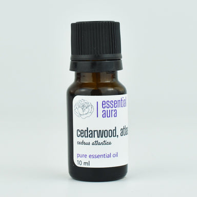 Organic Atlas Cedarwood Essential Oil 10ml glass bottle from Essential Aura