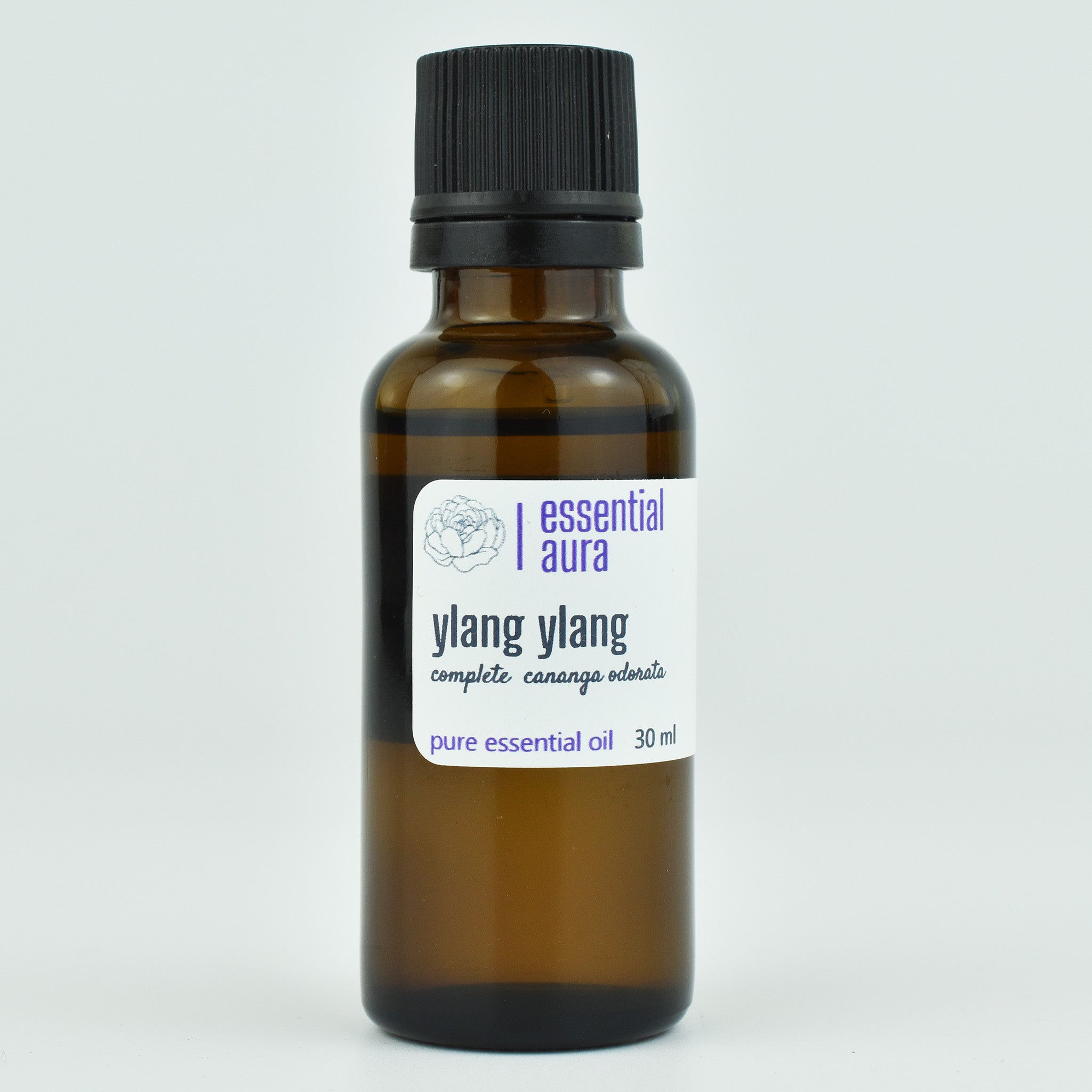 Organic Ylang Ylang Essential Oil 30ml glass bottle from Essential Aura