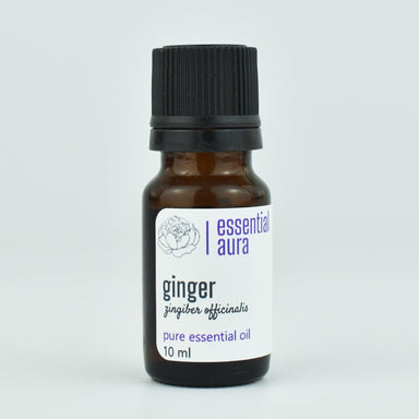 Organic Ginger Essential Oil 10ml glass bottle from Essential Aura
