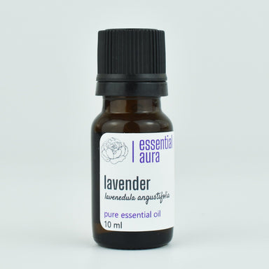 Organic LAvender Essential Oil 10ml glass bottle from Essential Aura
