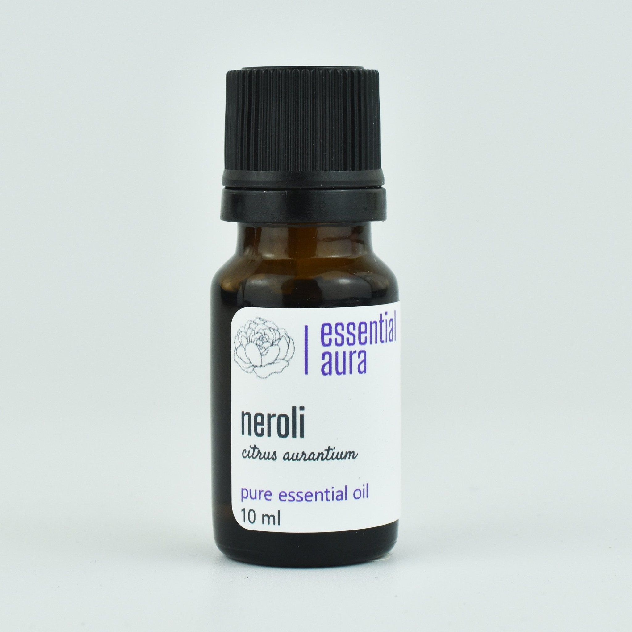 Organic Neroli Essential Oil 10ml glass bottle from Essential Aura