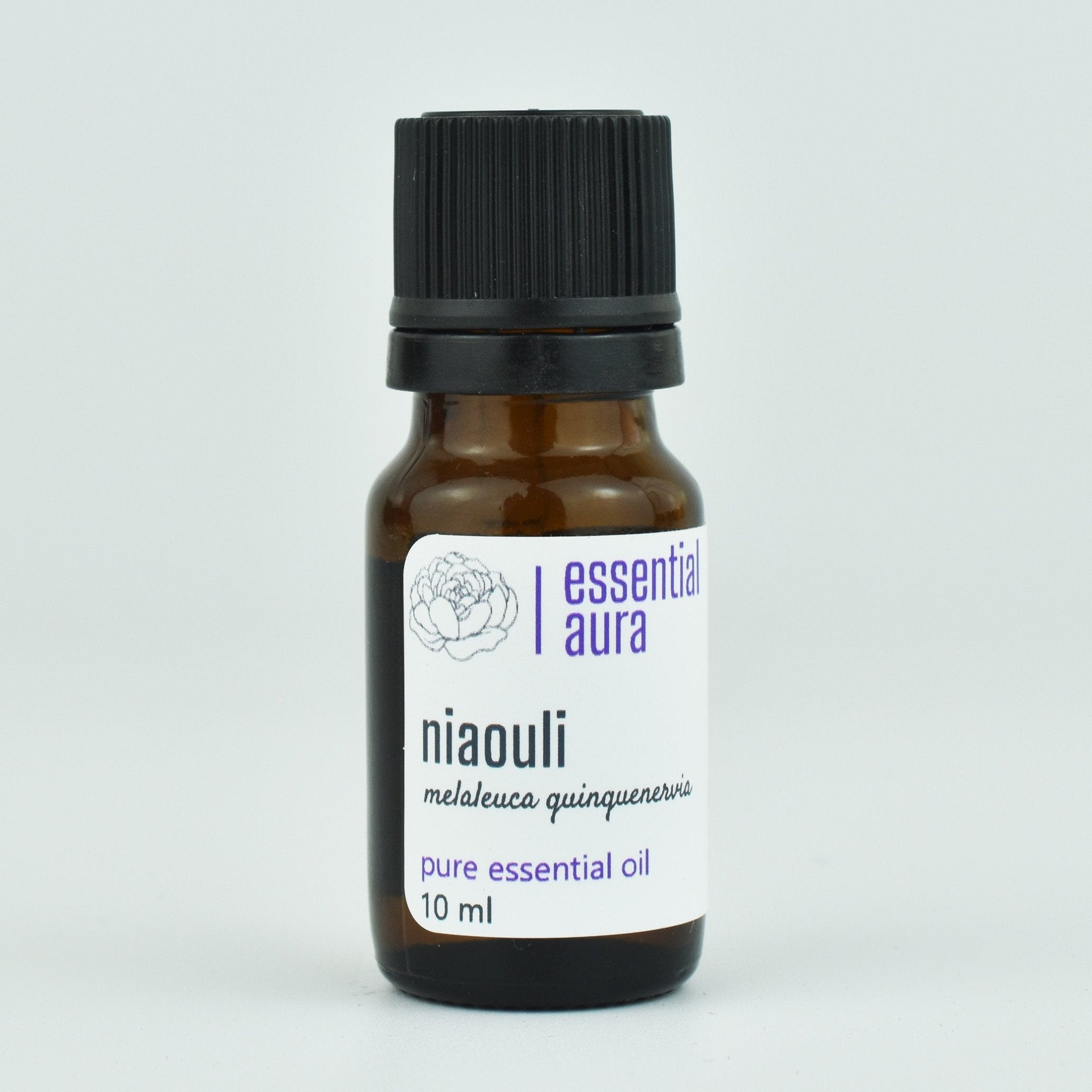 Organic Niaouli Essential Oil 10ml glass bottle from Essential Aura