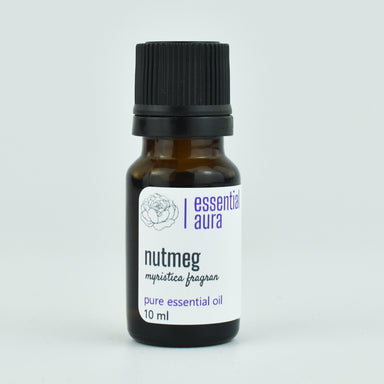 Organic Nutmeg Essential Oil 10ml glass bottle from Essential Aura