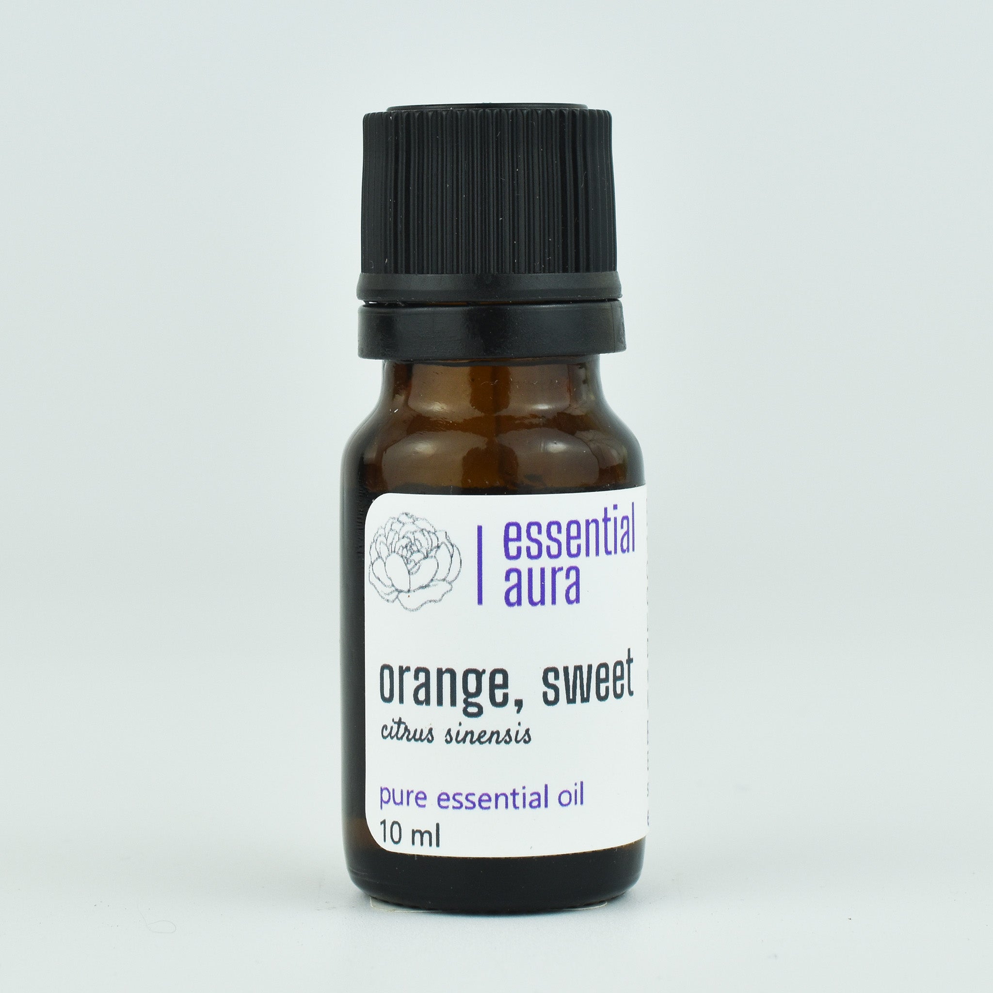 Organic Sweet Orange Essential Oil 10ml glass bottle from Essential Aura