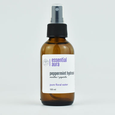 Organic Peppermint Hydrosol 100ml glass bottle from Essential Aura