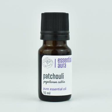 Organic Patchouli Essential Oil 10ml glass bottle from Essential Aura