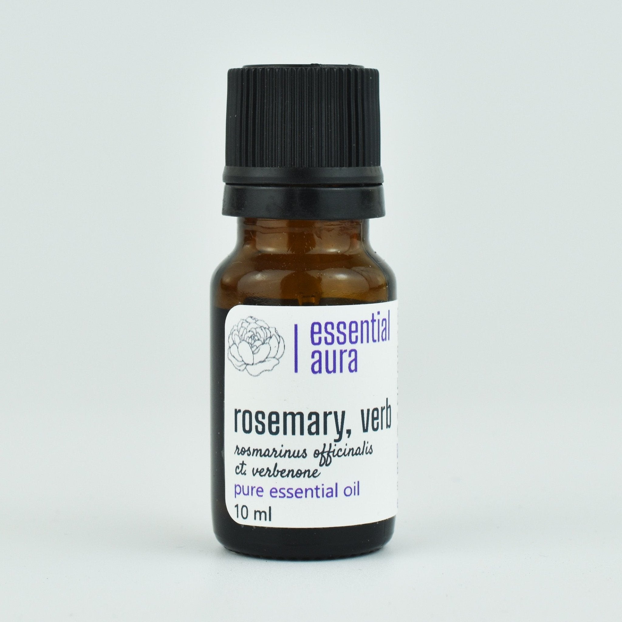 Organic Rosemary Verbenone Essential Oil 10ml glass bottle from Essential Aura