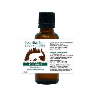 bottle of Great Bear Rainforest Sitka Spruce Essential Oil