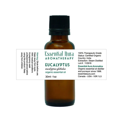 bottle of eucalyptus essential oil