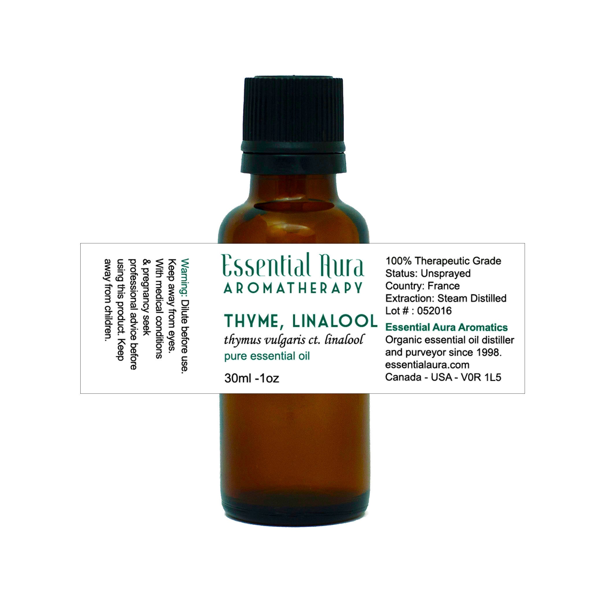 bottle of Thyme Linalool Essential Oil